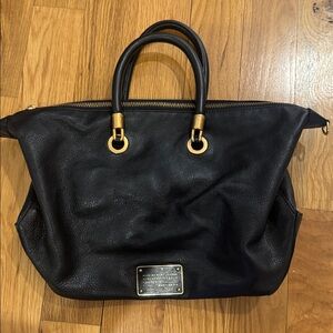 Marc By Marc Jacobs Black Satchel with Gold Accents